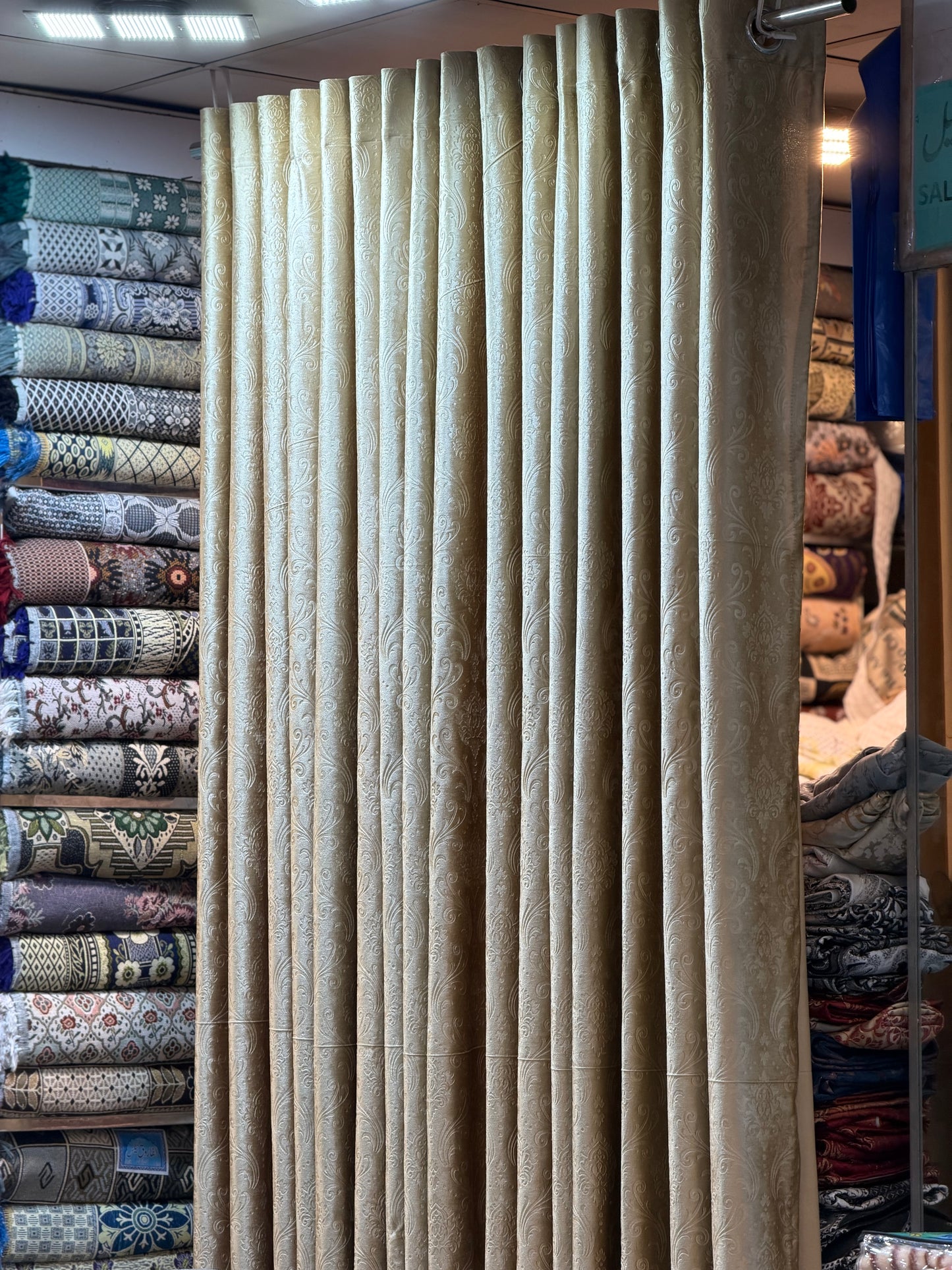 ✨Plain Self Embossed Curtain Pair – Set of 2 Curtains✨