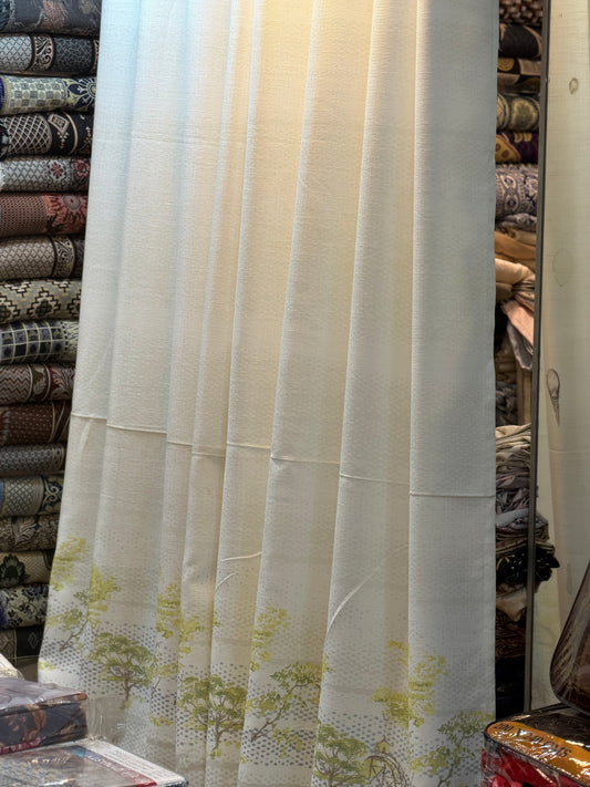 ✨ Digital Print Curtains – Aesthetic White Design ✨pair Set of 2 Pieces